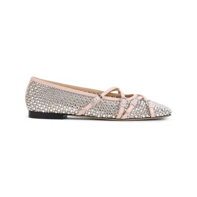 MACH&MACH MACH & MACH CRYSTAL NET SQUARE TOE BALLERINA