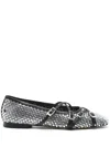 Mach&mach Crystal Net Square Toe Ballerinas With Straps 10mm By Mach