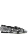 Mach&mach Crystal Net Square Toe Ballerinas With Straps 10mm By Mach In Black