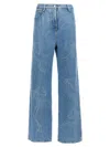 Mach&mach Mach & Mach 'crystal Ribbon Hot Fix' Jeans In Light Blue