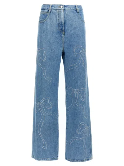 MACH&MACH MACH & MACH 'CRYSTAL RIBBON HOT FIX' JEANS