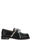 Mach&mach Crystal Studs Bow Detail Loafers In Black