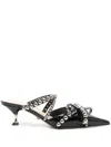 Mach&mach Pointed High-heeled Muller Shoes In Black