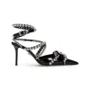 Mach&mach Crystal Studs Strappy Stiletto Pumps