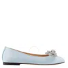 Mach&mach Mach & Mach Double Crystal Bow Ballerina Flat In Blue