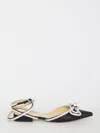 Mach&mach Satin Slingback Ballet Flats With Double Bows In Multi