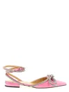 Mach&mach 'bow' Ballet Flats Ankle Strap In Pink