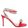 Mach&mach Mach & Mach Double Bow Crystal Sandals In Red