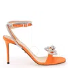 Mach&mach Satin Sandals With Crystals In Orange