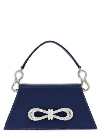Mach & Mach Double Bow Tote Bag In Blue