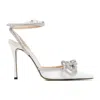 Mach&mach 110mm Triple Heart Satin Pumps In White