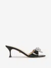 Mach&mach Black Double Bow 65 Heeled Sandals In Black