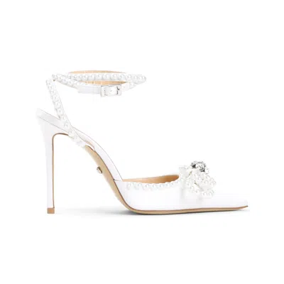 Mach&mach 110 Pearl-embellished Double Bow Pumps In White