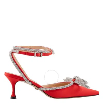 Mach&mach Mach & Mach Double Bow Pointed-toe Pumps In Red
