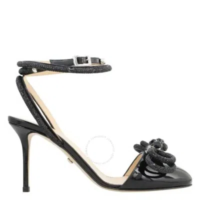 MACH&MACH MACH & MACH DOUBLE BOW STRASS PATENT LEATHER SANDALS