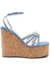 Mach&mach Double Heart Cork Wedge Sandals 120mm