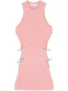 Mach&mach Bow-appliqué Cut-out Knitted Top In Pink