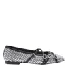 Mach&mach Crystal Net Square Toe Ballerinas With Straps 10mm By Mach In Black