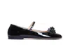 Mach&mach Round Toe Patent Leather Ballerina Shoes In Black
