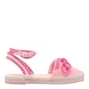 Mach&mach Bow Detail Fabric Espadrilles Rope In Pink