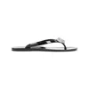 Mach&mach Mach & Mach Black Rubber Double Heart Thong Flip Flops In Black