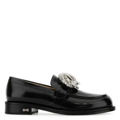 MACH&MACH MACH & MACH GALAXY EMBELLISHED LEATHER LOAFERS