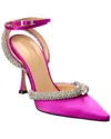 Mach&mach Mach & Mach Crystal-embellished Satin Slingback Pumps In Pink