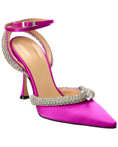 Mach & Mach Georgia 100mm Crystal-embellished Satin Pumps In Pink