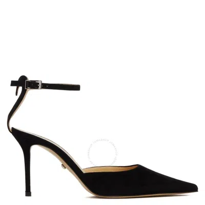 Mach&mach Mach & Mach Heart Detail Pointed-toe Suede Pumps In Black