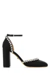Mach&mach Black Audrey Crystal 95 Heels In Black