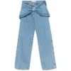 Mach&mach Bow-detailed Jeans In Blue