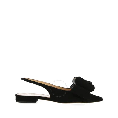 MACH&MACH MACH & MACH LADIES BLACK BOW DETAIL SLINGBACKS