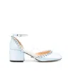 Mach&mach 55mm Audrey Satin Heels In Blue