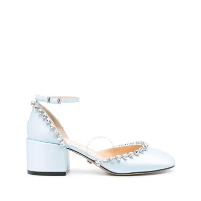 MACH&MACH MACH & MACH AUDREY SATIN CRYSTAL EMBELLISHED PUMPS