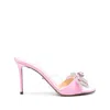 Mach&mach 95 Double Bow Satin Mules In Orange