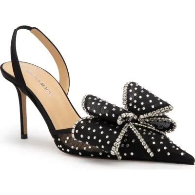 Mach&mach Mach & Mach Le Cadeau Bow Pointed Toe Slingback Pump In Black
