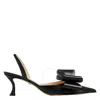 Mach&mach Le Cadeau Crystal Bow Slingback Pumps In Black