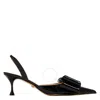 Mach&mach Le Cadeau Crystal Bow Slingback Pumps In Black