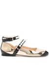 Mach&mach Leather Ballet Flats Stud Detailing