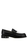 Mach&mach Mach & Mach Moccasin Flat Shoes With Pearl Embellishment In Black