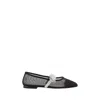 Mach&mach Crystal Flower Embellished Mesh Ballet Flats In Black