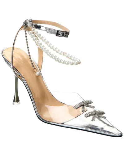 Mach & Mach Matilda Vinyl & Leather Pump In Silver