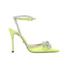 Mach&mach 110 Crystal-embellished Double Bow Pumps In Green