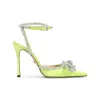 Mach&mach 110 Crystal-embellished Double Bow Pumps In Yellow