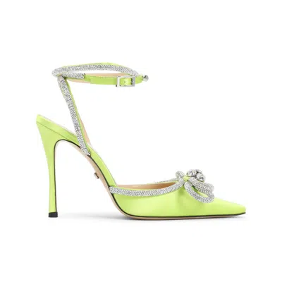 Mach&mach 110 Crystal-embellished Double Bow Pumps In Yellow