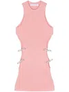 Mach&mach Bow-appliqué Cut-out Knitted Top In Pink
