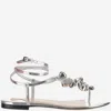 Mach&mach Sandal With Metallic Decoration In Silver