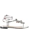 Mach&mach Sandal With Metallic Decoration In Silver