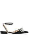 Mach&mach Double Bow Ballerinas In Black