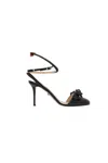 Mach&mach Double Bow Strass Ankle-strap Pumps In Black